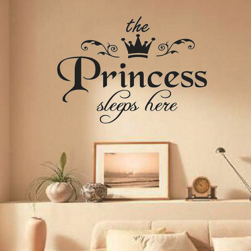 Baby Nursery Wallpaper Girl - Naklejka na ścianę Księżniczka Śpi Tutaj