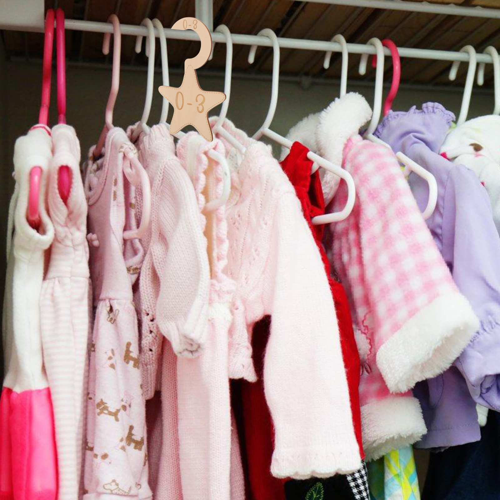 Baby Nursery Storage - 7 szt. drewnianych przegródek do szafy