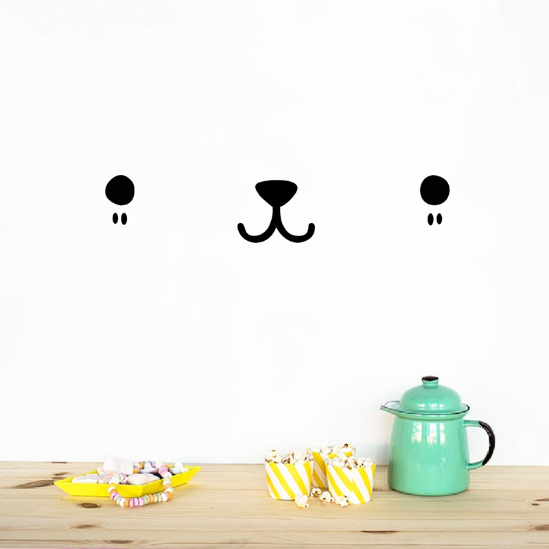 Baby Nursery Needs - Śliczne twarz Kawaii ścienne artystyczne naklejki