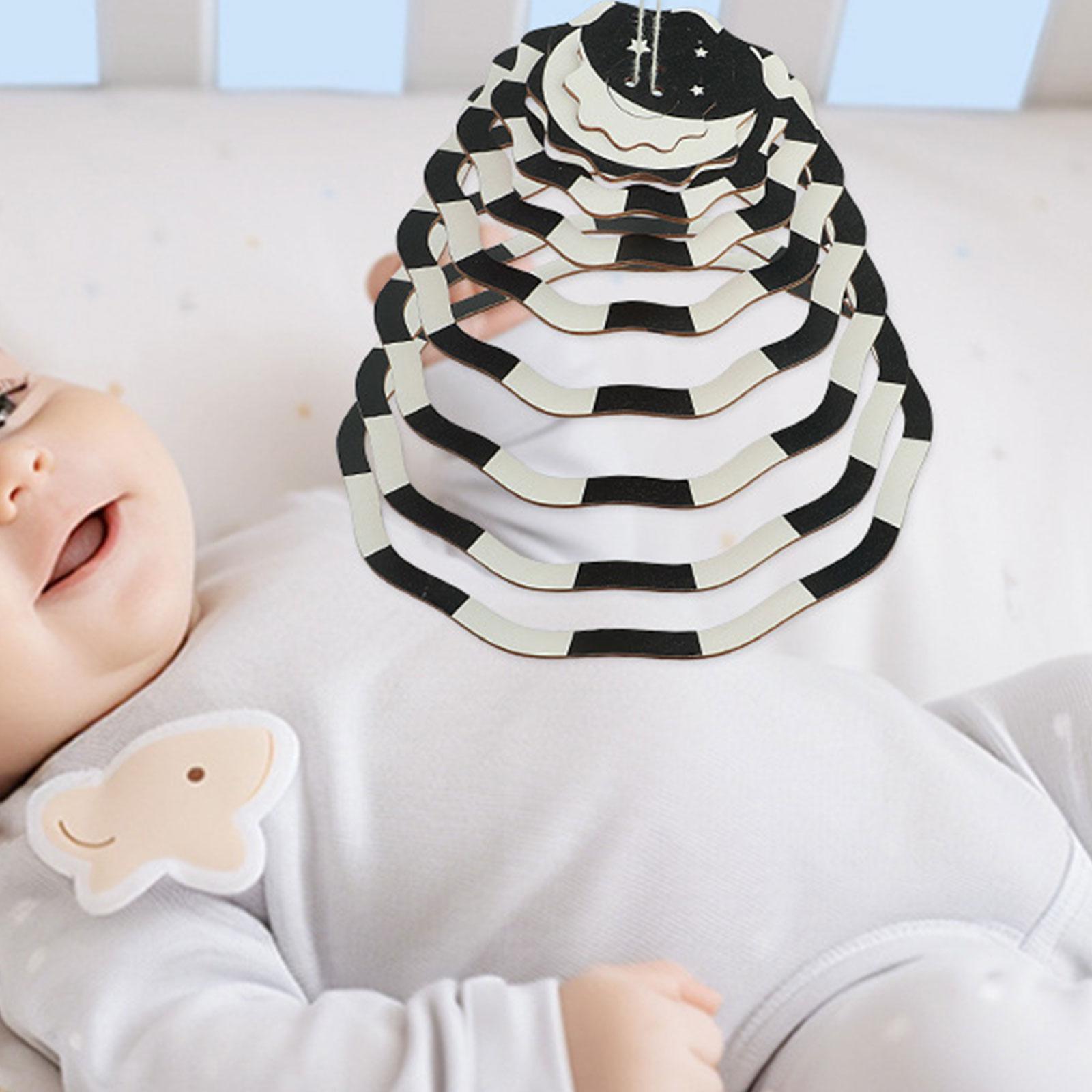 Baby Nursery Things - Mobil do łóżeczka, zabawka sensoryczna, czarno-biała