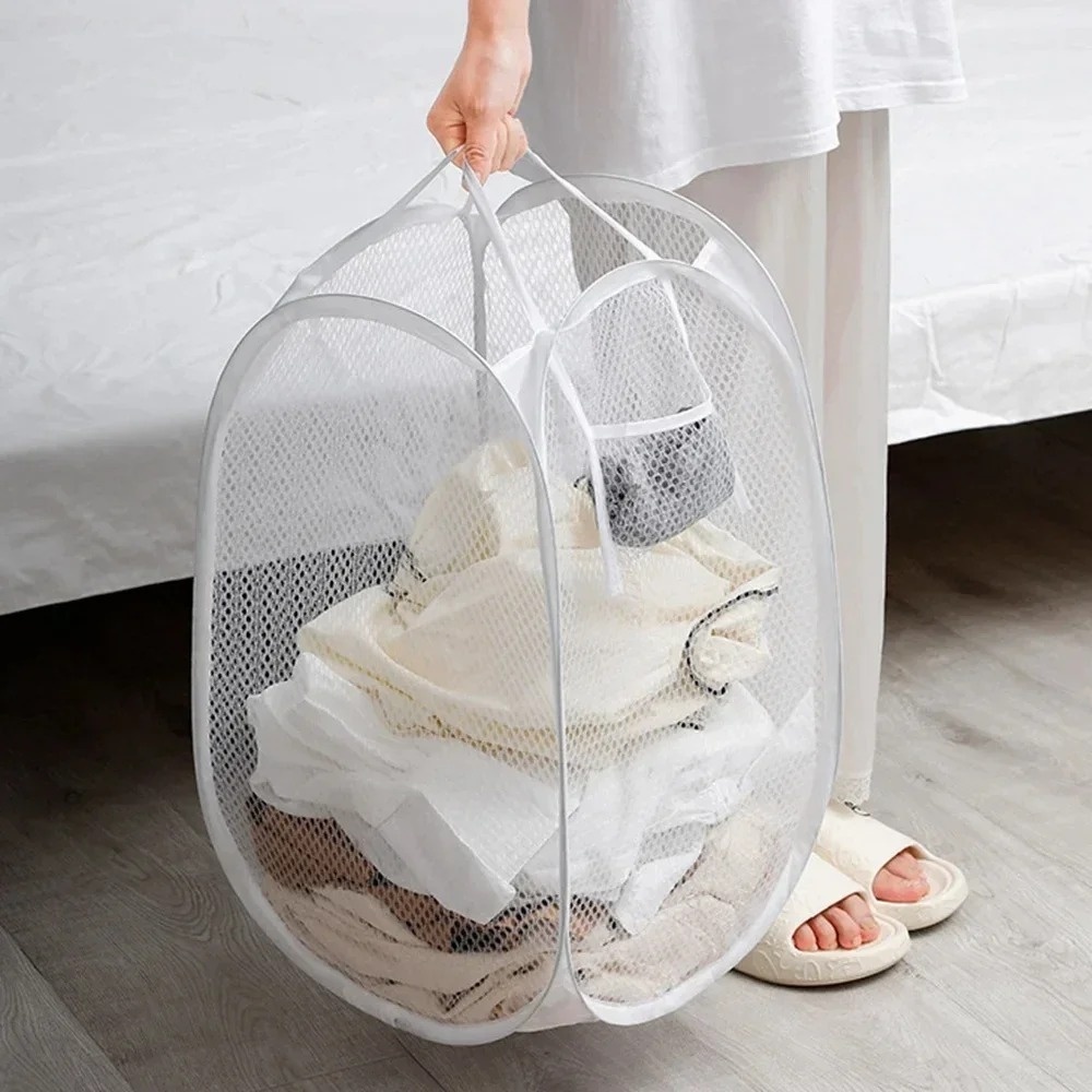 Storage Basket Fabric - Składany kosz na pranie z siatki,
