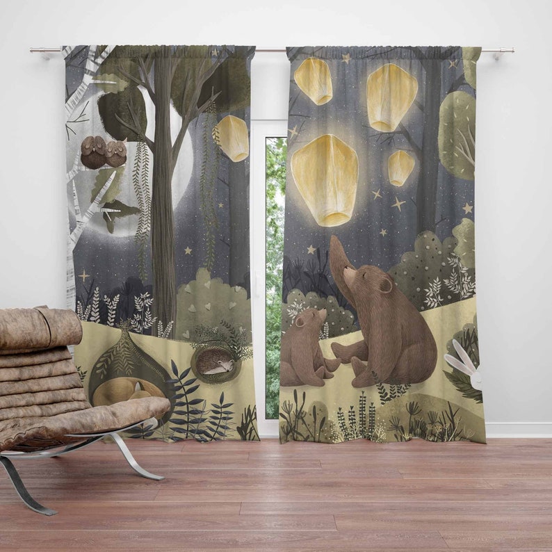 Baby Nursery Office - Zasłony do pokoju dziecięcego z motywem