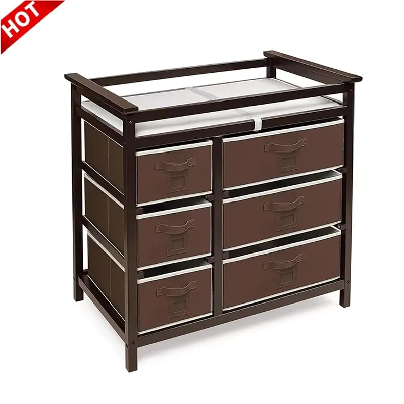 Baby Nursery Storage - Nowoczesna drewniana komoda dziecięca z przewijakiem