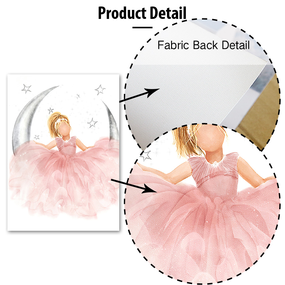 Pink Angel Girl Sun Moon Cloud – Baby Nursery Posters recenzja i cena