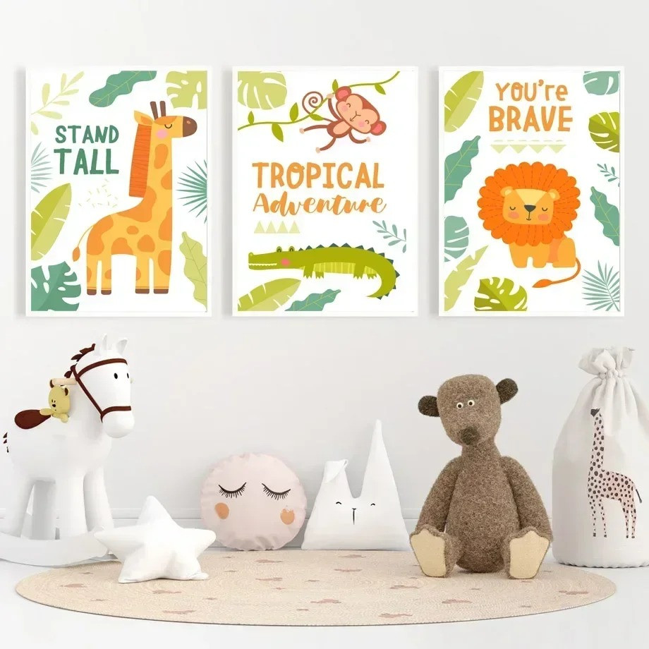 Żyrafa słoń lew małpa krokodyl – Baby Nursery Picture Frames recenzja i cena