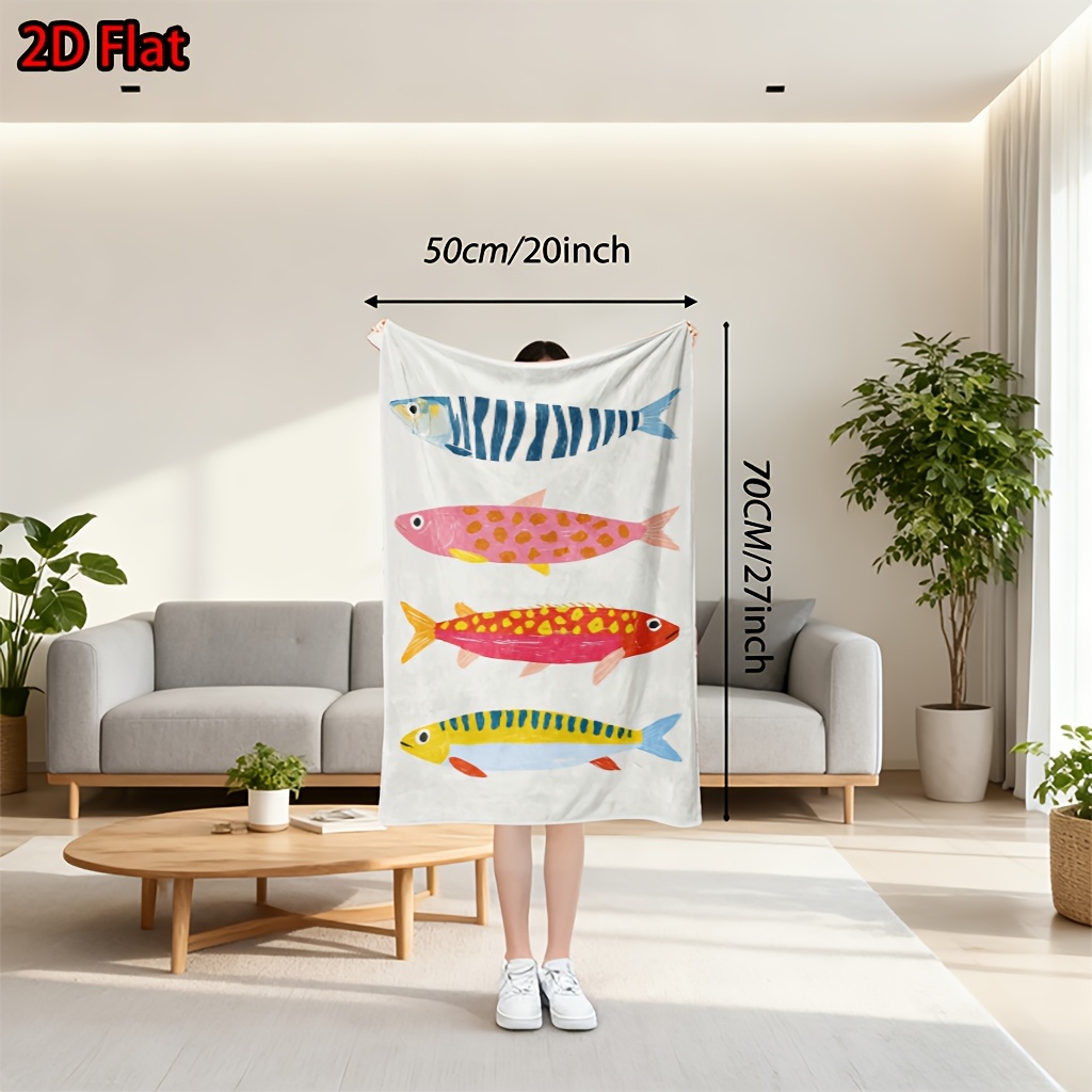Koc z zabawnym nadrukiem ryb,  – Baby Nursery In Hospital recenzja i cena