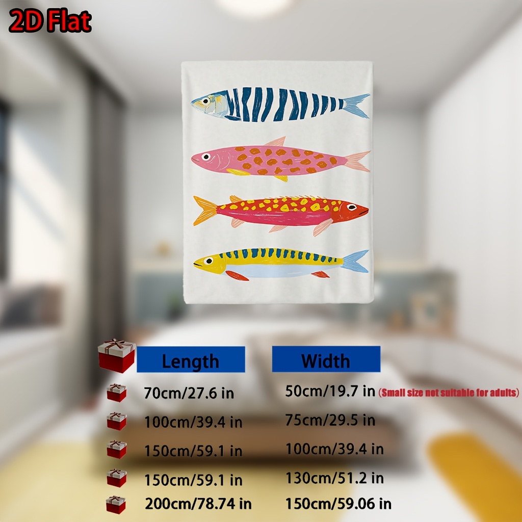 Koc z zabawnym nadrukiem ryb,  – Baby Nursery In Hospital recenzja i cena