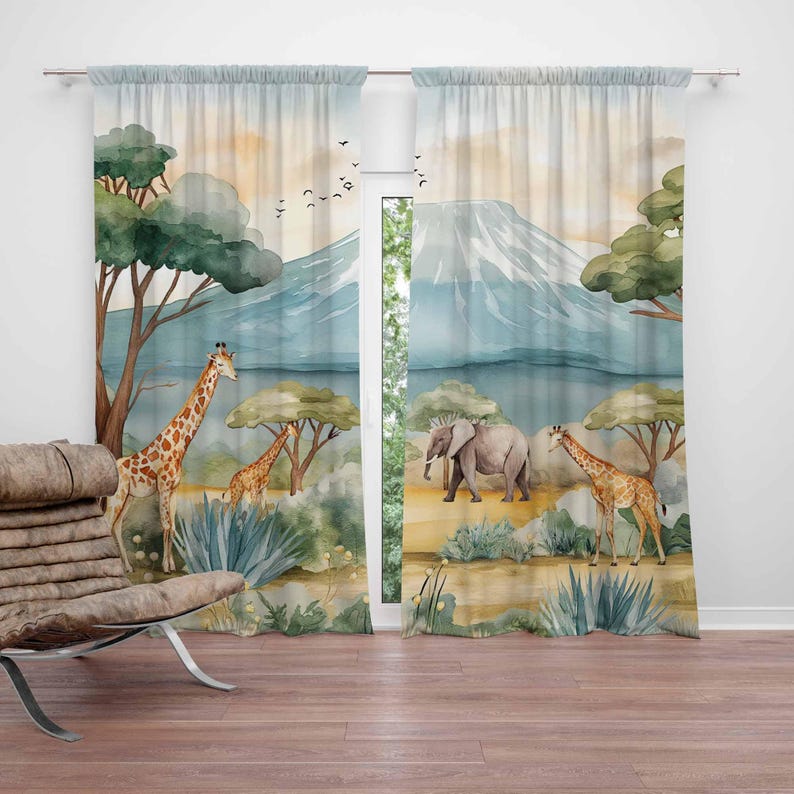 Zasłony Safari Zwierzęta Dziec – Baby Nursery Youtube recenzja i cena