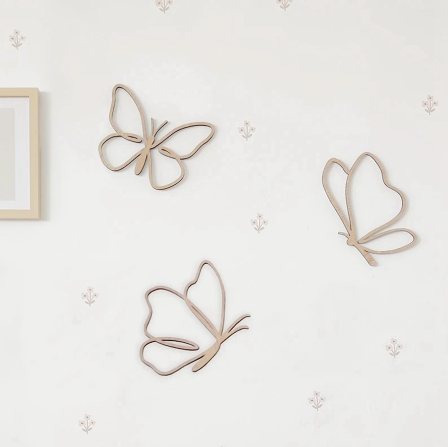Drewniany Znak z Motylami, Dre – Baby Nursery Needs recenzja i cena