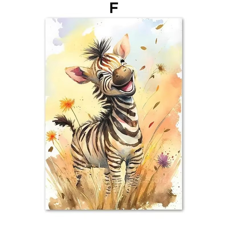 Akwarelowe Lwy Żyrafy Tygrysy  – Baby Nursery Posters recenzja i cena