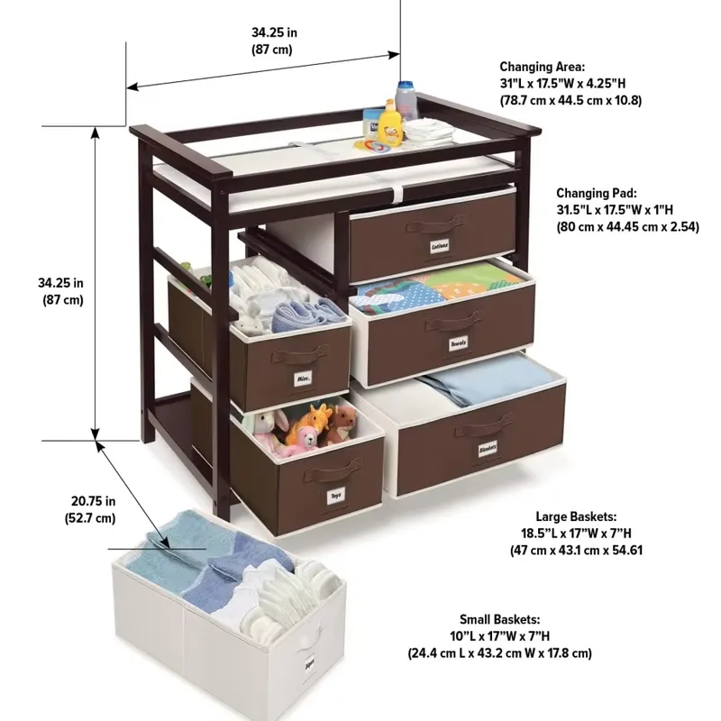 Nowoczesna drewniana komoda dz – Baby Nursery Storage recenzja i cena