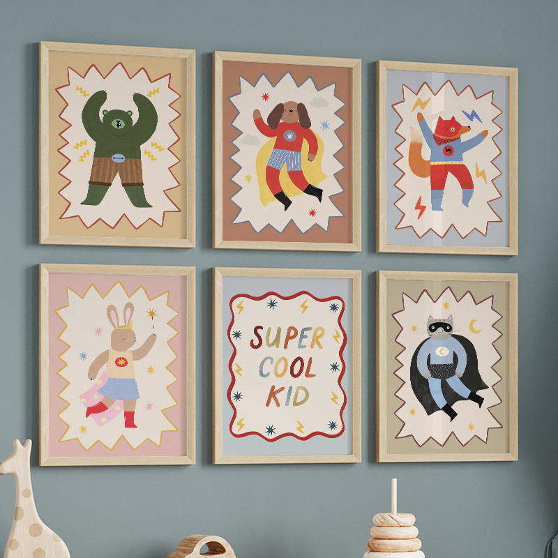 Zabawne Kreskówkowe Super Fajn – Baby Nursery Posters recenzja i cena