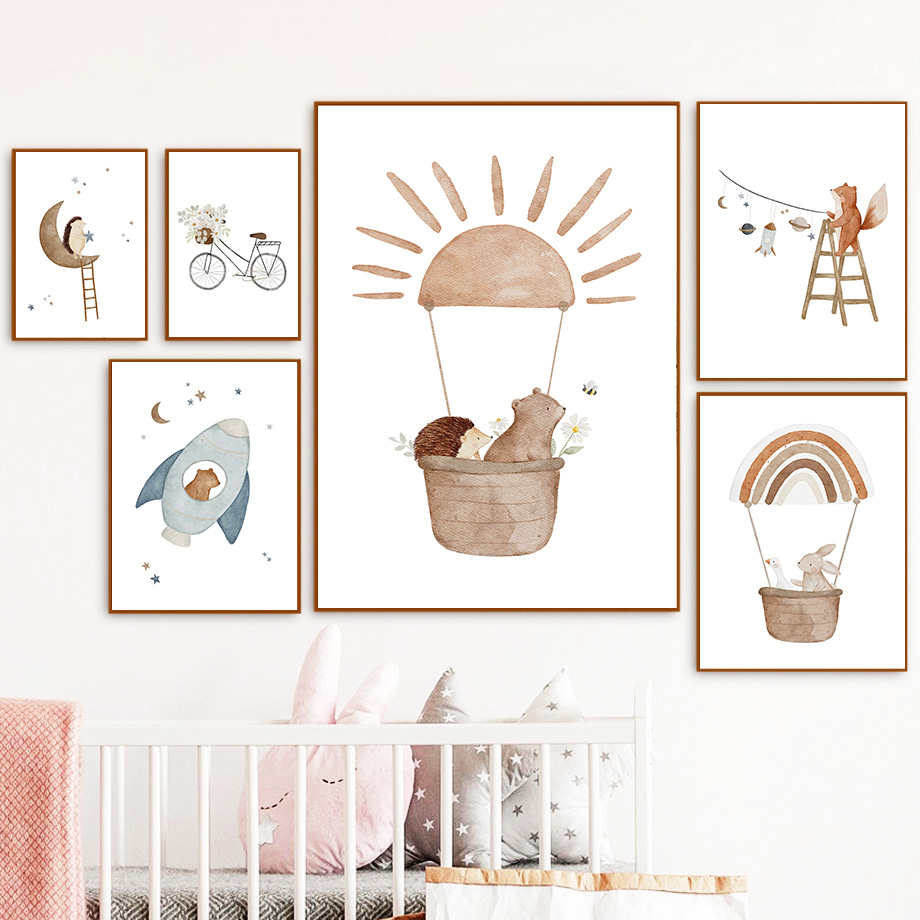 Zwierzęta kreskówkowe Mural ar – Baby Nursery Posters recenzja i cena